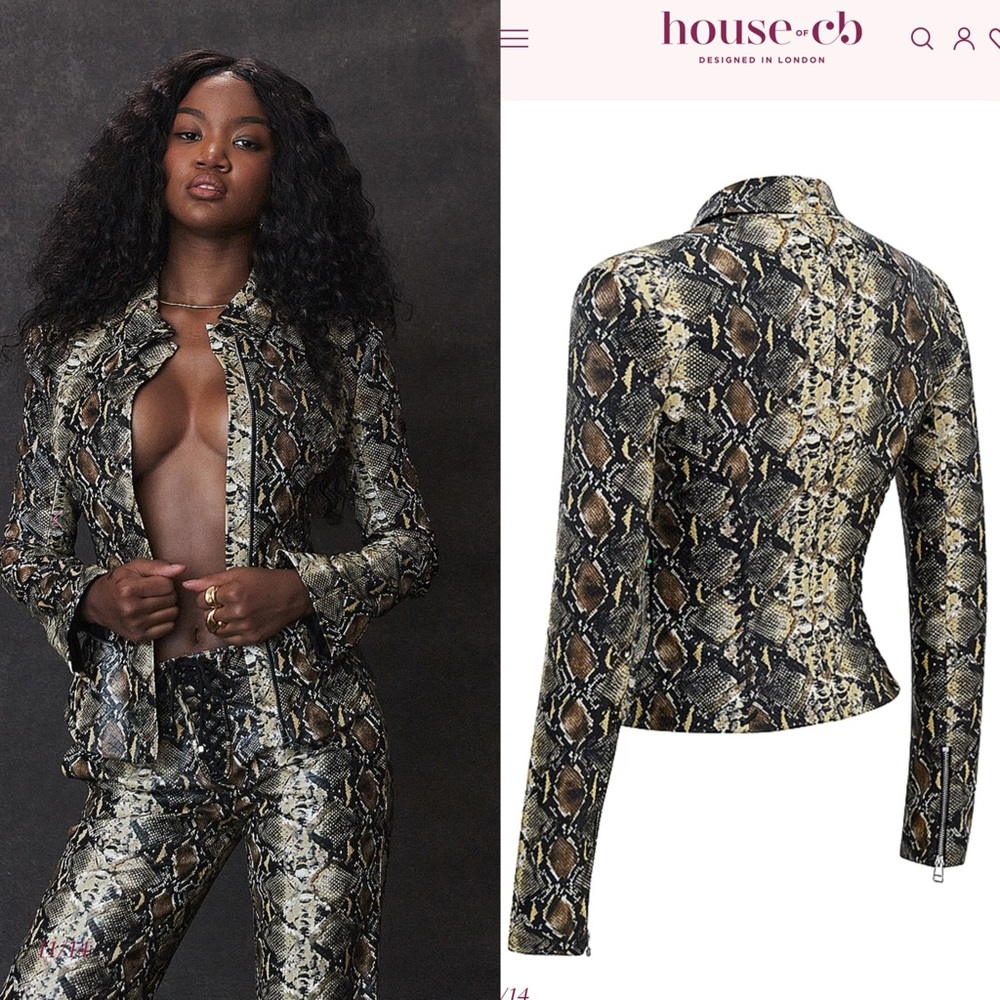 House of CB Vani Snake Print Fitted Jacket - Picture 10 of 16